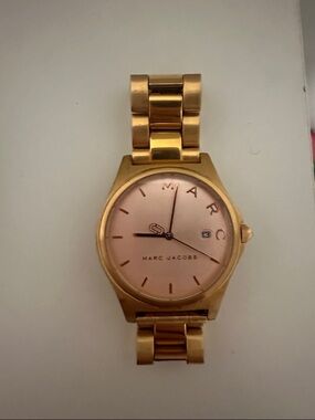 Marc Jacobs Gold Tone Watch with Blush Pink Dial